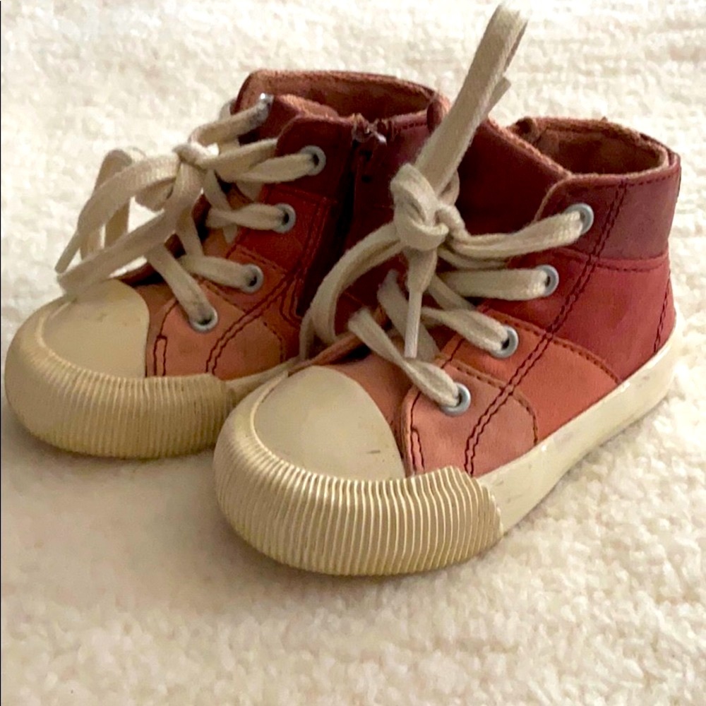 Zara pink ombré toddler high top sneakers